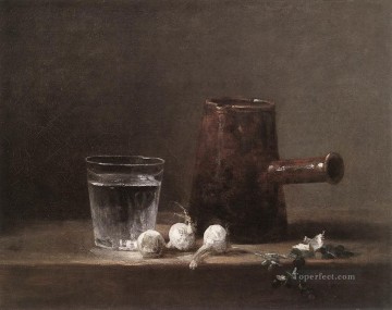 Jean Baptiste Simeon Chardin Painting - Water Glass and Jug still life Jean Baptiste Simeon Chardin
